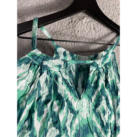 Island Planet‎ Green White Ikat Rayon Halter Dress Made in Bali Size M - Picture 4 of 10